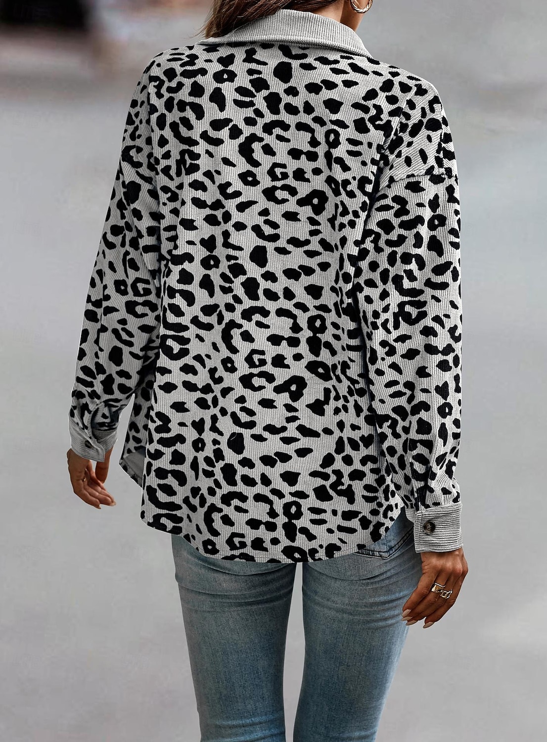 Dam Kappa Utomhus Gata Dagligen Vår Höst Normal Täcka Normal Vindtät Andningsfunktion Stylish Ledigt Gatustil Jacka Långärmad Leopard Mönster Armégrön Grön Aprikos 2025 - $41.99 –P8