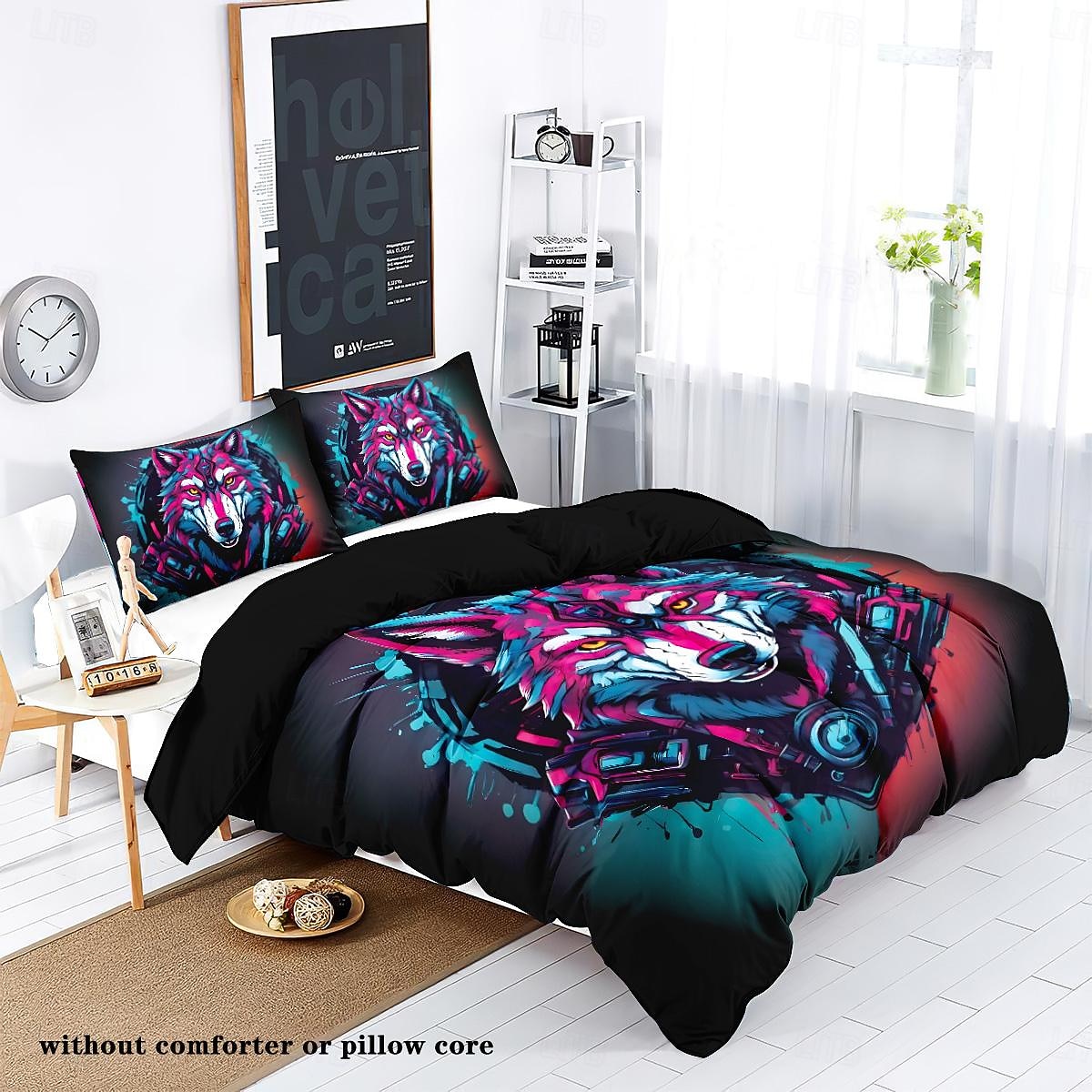 Cyberpunk Style Sci-Fi Animal Duvet Cover Set Includes Duvet Cover and Pillowcases Futuristic and Vibrant Design Soft and Durable Fabric Perfect for Adding an Edgy Touch to Your Bedroom Decor 2025 - $41.99 –P11