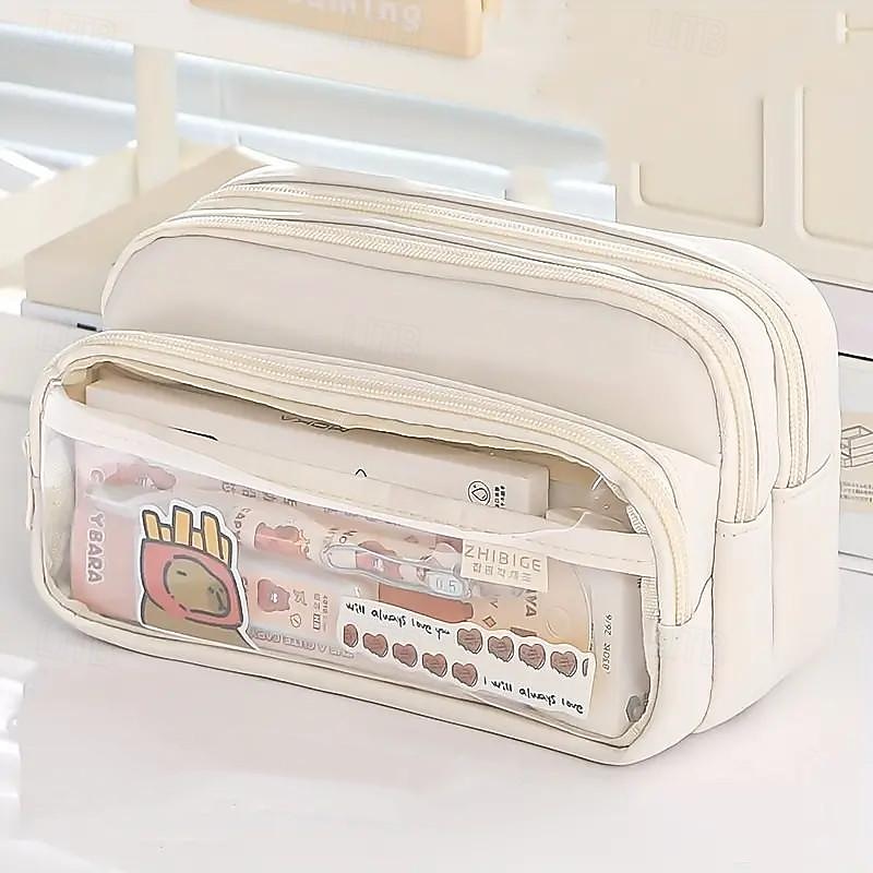 Transparent Pen Bag Large Capacity Simple High Appearance Level Pencil Case Creative Multi-functional Middle School Student Pen Bag 2025 - $23.99 –P7