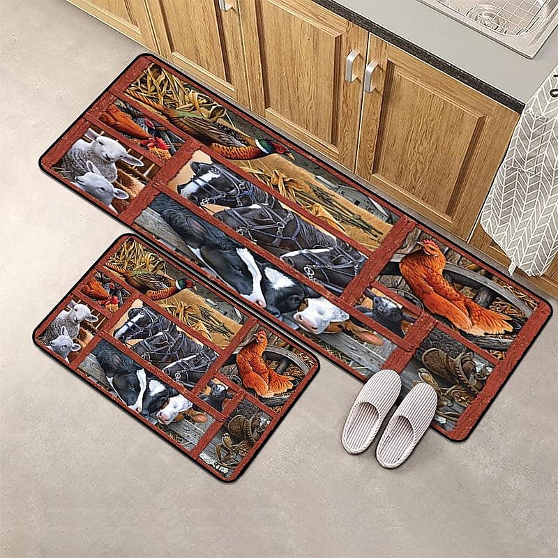 farma kuře kobereček kuchyňská podložka protiskluzová olejivzdorná podložka do obývacího pokoje koberec vnitřní venkovní podložka ložnice výzdoba koupelna podložka vchod kobereček podložka pod dveře 2025 - $15.99 –P20