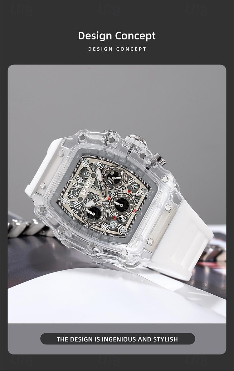 SKMEI Men Quartz Watch Outdoor Fashion Casual Wristwatch Stopwatch Countdown Calendar Waterproof Silicone Gel Watch 2026 - $42.99 –P2