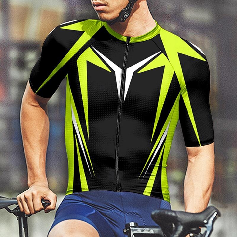 Homme Maillot Velo Cyclisme Manche Courte Cyclisme Tee-shirt Maillot Top avec 3 poches arrière VTT Vélo tout terrain Respirable Séchage rapide Jaune Rouge Bleu Bloc de couleur Des sports Vêtement de 2025 ? $24.79 –P16