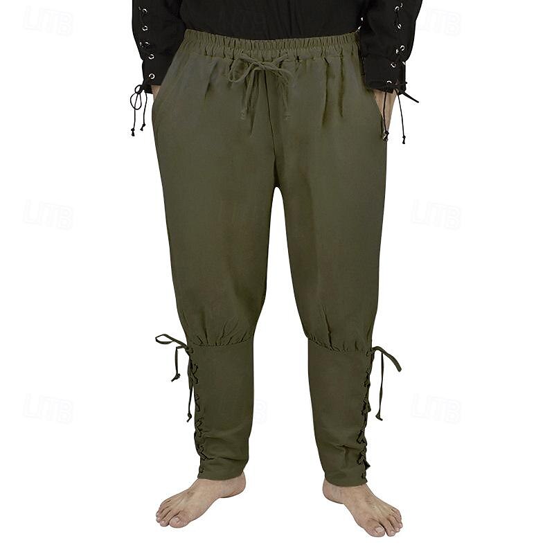 Retro Antiguo Medieval Renacimiento pantalones piratas Feria del Renacimiento caballero celta Ranger Color sólido Hombre Pirata Fantasía Víspera de Todos los Santos Carnaval Mascarada Rendimiento 2025 - $27.99 –P10