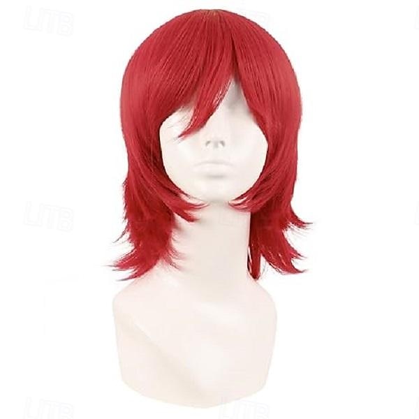 Parrucca Cosplay Corto Coda di Lupo Sintetica con Frangette Parrucche Cosplay di Halloween del 2025 a $17.99 –P3
