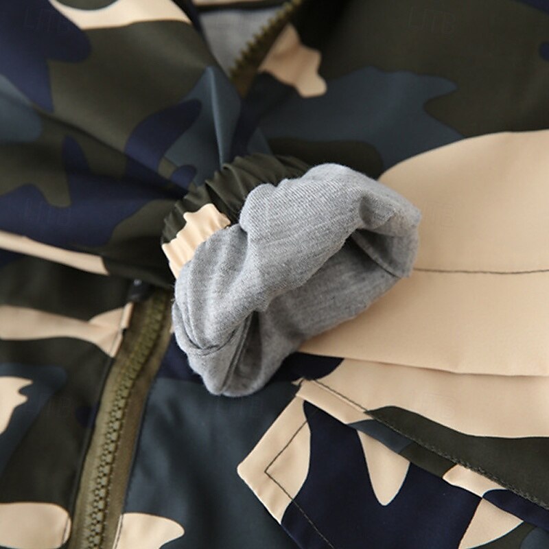Garçons 3D Couleur Unie Camouflage Manteau Vêtements d'extérieur manche longue Automne Hiver Mode Basique Petits enfants (4-7 ans) 4-7 ans À capuche Extérieur Occasionnel Quotidien Coupe régulière de 2025 ? $25.99 –P13