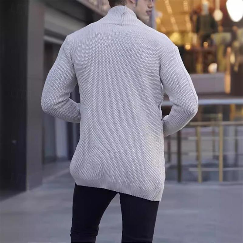 Per uomo Cardigan Maglione Maglione lavorato a maglia Cavi Maglia Standard Tinta unica Apertura anteriore Di tendenza Classico Da tutti i giorni Appuntamento Abbigliamento Autunno inverno Nero Bianco del 2025 a $41.99 –P7