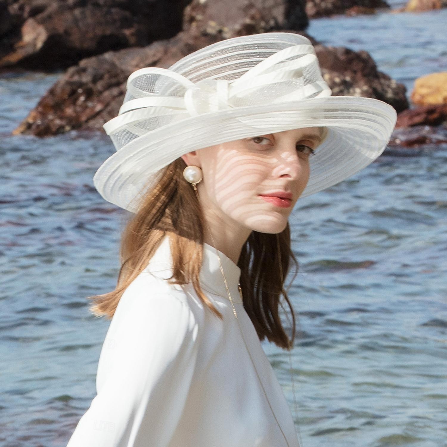 chapeaux fibre seau chapeau disquette chapeau chapeau de soleil mariage décontracté élégant mariage avec nœud papillon casquette casque chapeaux de 2025 ? $48.99 –P11