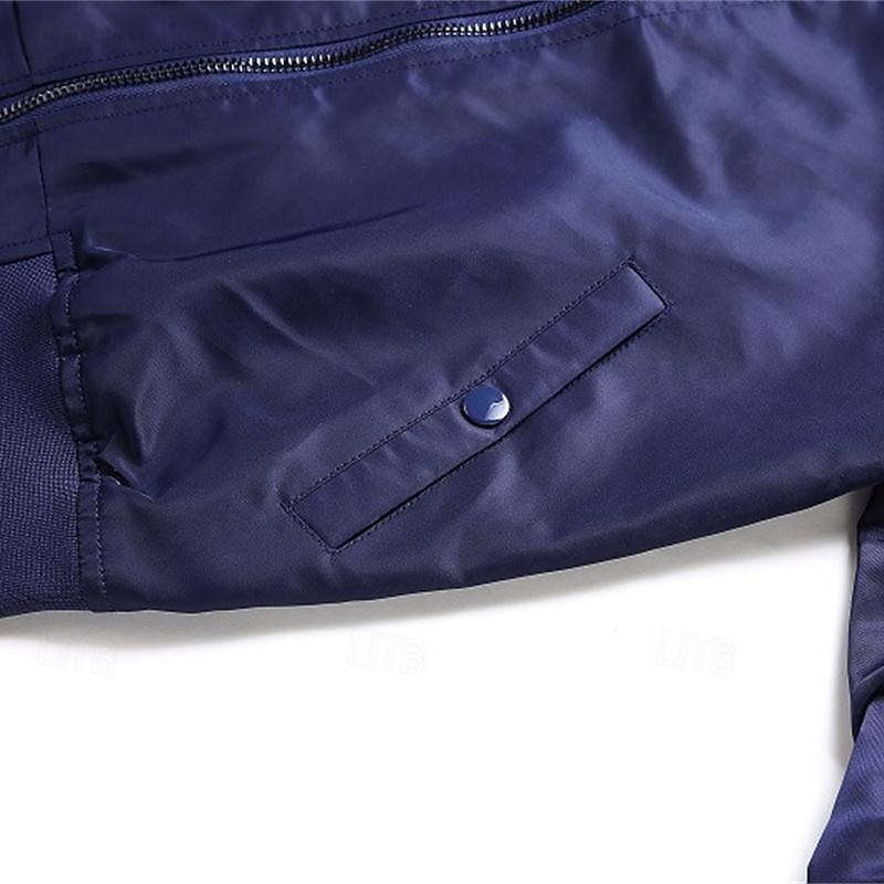 Herren Bomberjacke übergangsjacke Ausgehen Tasche Frühling & Herbst Einfach Klassisch Stehkragen Regulär Schwarz Gelb Rot Königliches Blau Hellgrau Jacken 2025 - $47.99 –P15