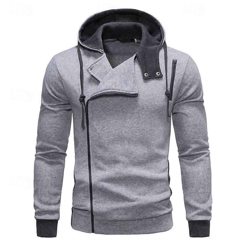 Men's Hoodie Full Zip Hoodie Wine Hooded Color Block Patchwork Sports & Outdoor Daily Holiday Polyester Streetwear Basic Casual Spring & Fall Clothing Apparel Hoodies Sweatshirts Long Sleeve 2025 - $15.99 –P10