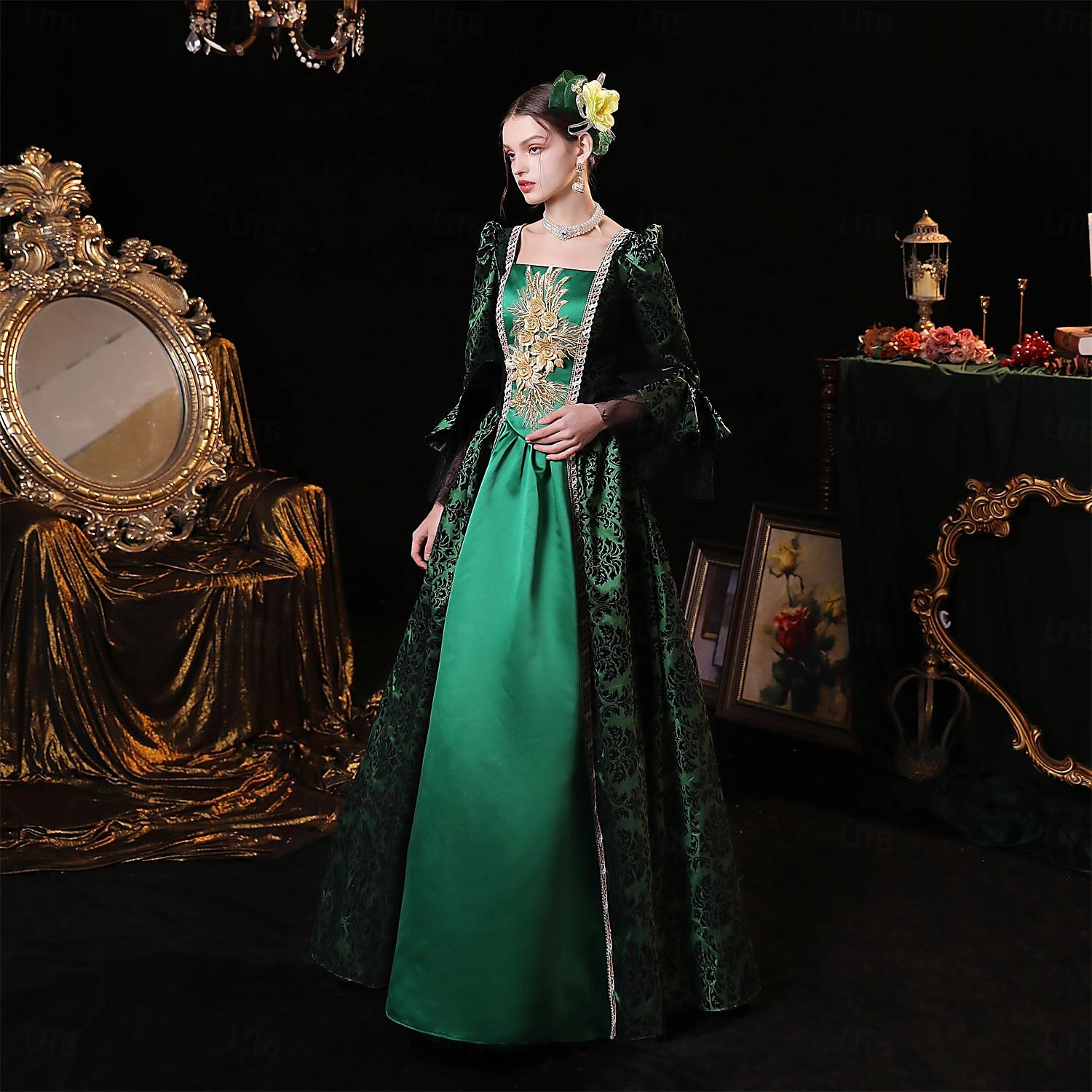Gothic Victorian Vintage Inspired Dress Party Costume Prom Dress Princess Shakespeare Solid Color Ball Gown Women's Royal Halloween Carnival Valentine's Day Party Evening Party Masquerade Adults' 2025 - $196.99 –P3