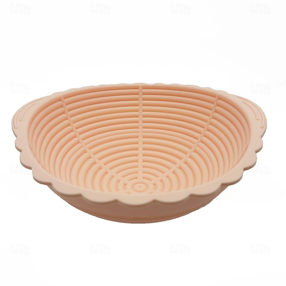 Cestino per lievitazione del pane banneton, cestini per la cottura del pane a lievitazione naturale in silicone, ciotola pieghevole da 9 pollici, set di forniture, kit di attrezzi pieghevole per la del 2025 a $15.49 –P13