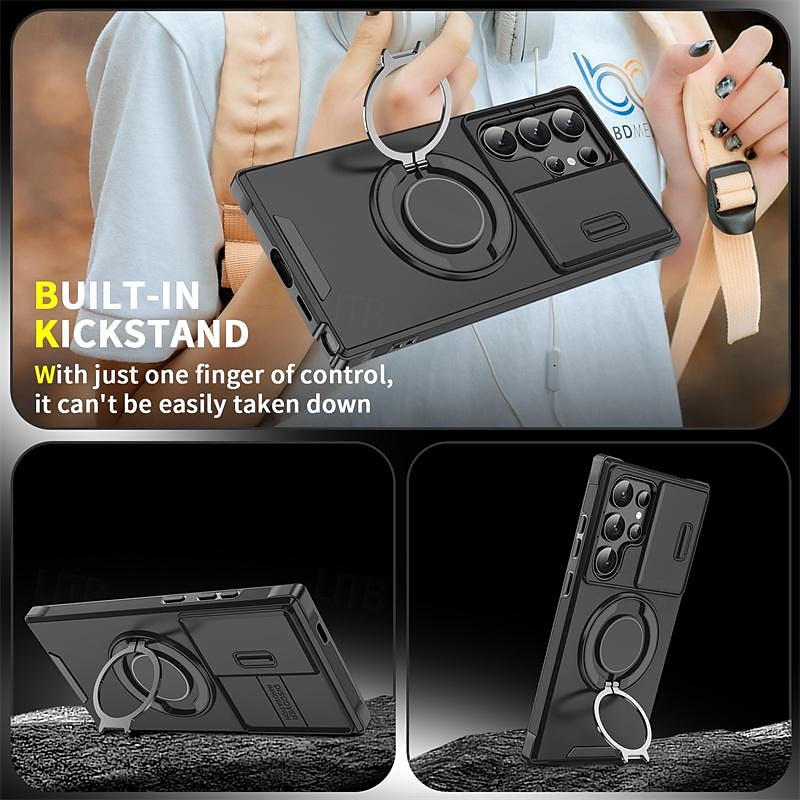 Phone Case For S24 S23 S22 S21 Ultra Plus A14 A54 A13 S20 FE Back Cover Ring Holder Shockproof PC 2025 - $14.99 –P4