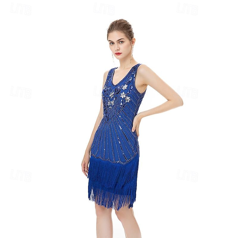 Retró Ordító 20-as évek 1920-as évek Flapper ruha Szerepjáték Jelmezek Felszerelések A nagy Gatsby Esküvői Vendég Flitter Rojt Női Karácsony Mindszentek napja Farsang Halloween Buli / Este Esküvői 2025 - $89.99 –P6