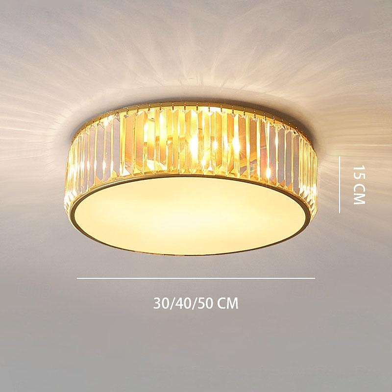 plafoniere a led plafoniera in cristallo sorgente luminosa a 3 colori 30/40 / 50cm fiore a 3 luci montaggio ad incasso dimmerabile moderno stile nordico cristallo metallo e27 per camera da letto del 2025 a $136.99 –P2