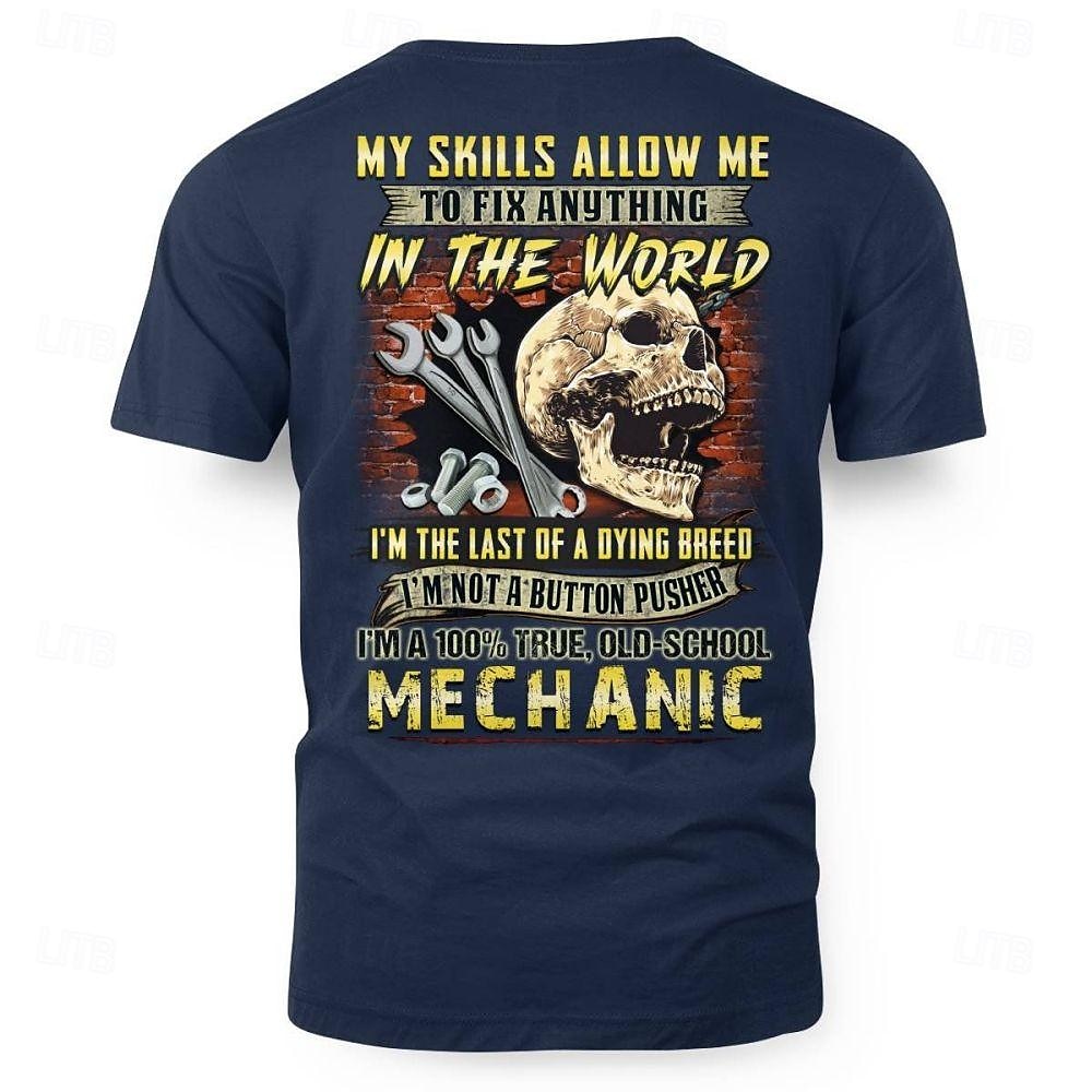 Herren Mechanische Teile Buchstabendruck T Shirt T-Shirt 100% Baumwolle Kurzarm Grafik Hemd Schwarz Dunkelblau Leicht Blau Bequemes T-Shirt Straße Sport im Freien Modedesigner-Kleidung 2025 - $15.99 –P3