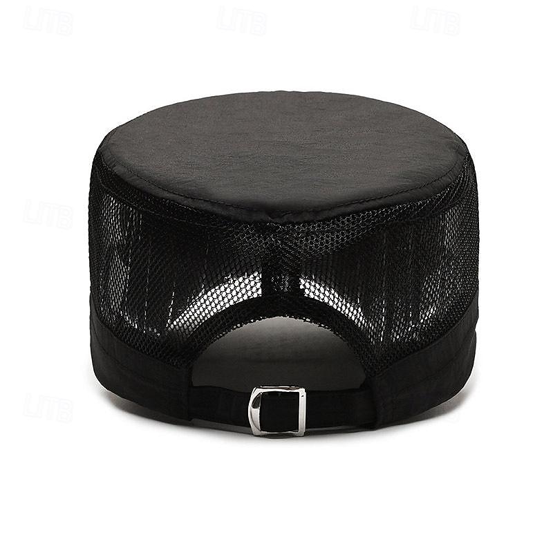 Bărbați Bască Flat Palarie de soare Căciulă de camioner Negru Albastru Intens Poliester Plasă Peteci Modă Casual Stradă Zilnic Simplu Ajustabile Cremă Cu Protecție Solară Respirabil 2025 - $6.49 –P9
