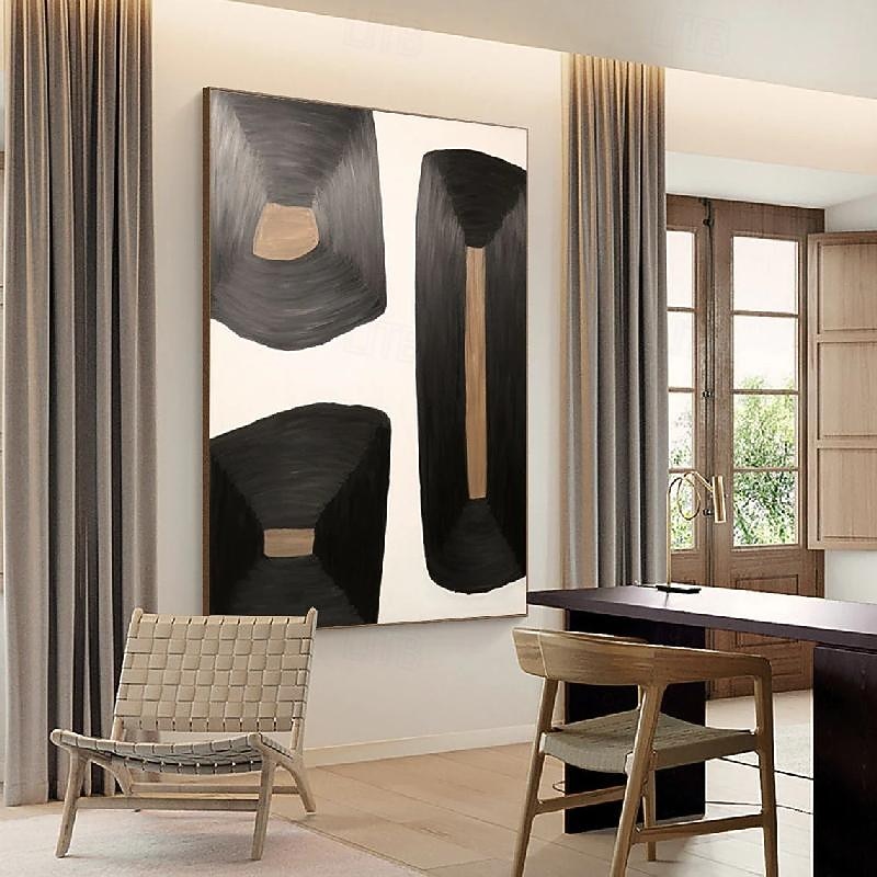 abstrakte schwarze Gemälde, handgemalte abstrakte schwarze Gemälde auf Leinwand, reich strukturierte Acrylmalerei, moderne Wandkunst, handgemaltes Kunstwerk für die Wanddekoration im Wohnzimmer 2025 - $108.99 –P4