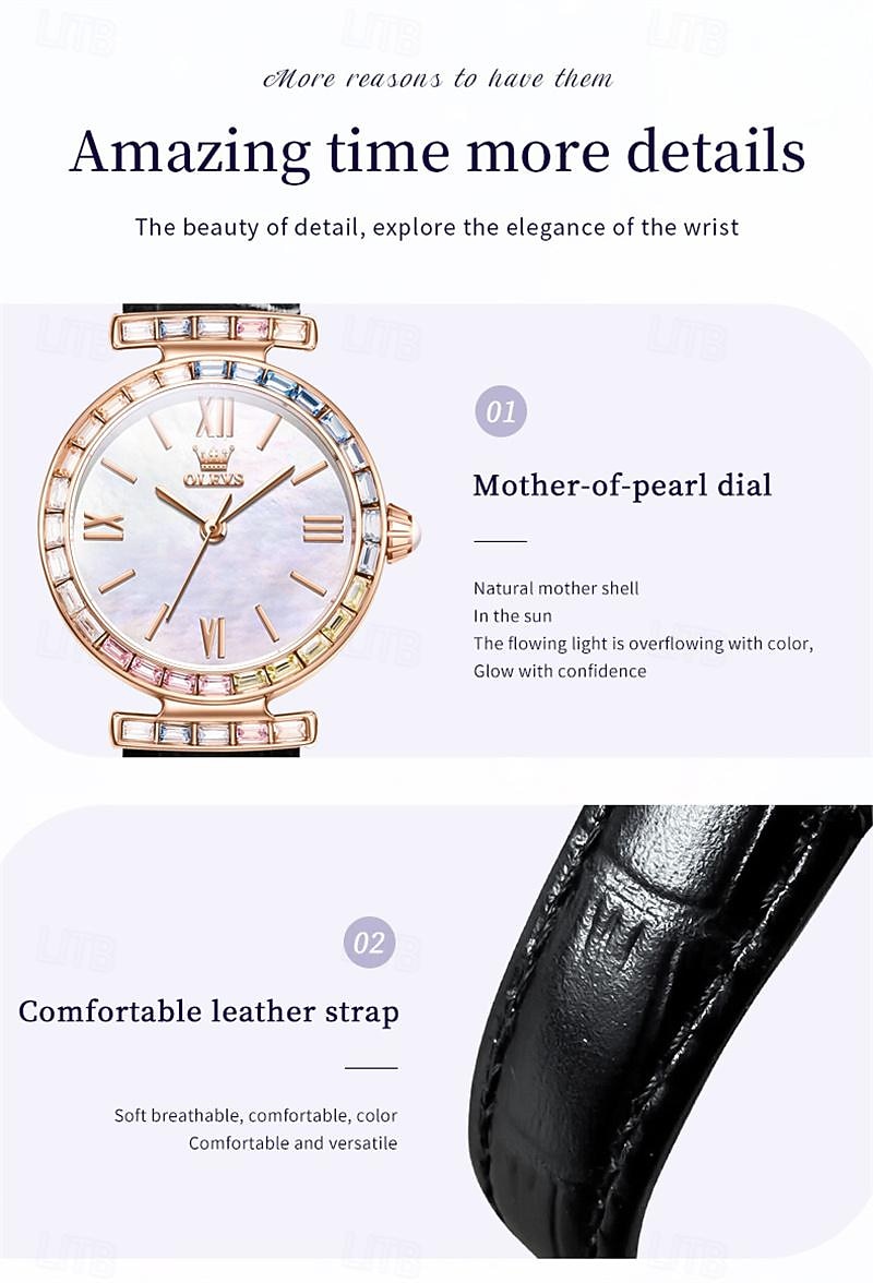 New Olevs Olevs Brand Fashion Trend Mother's Day Gift for Women'S Watches Simple Leisure Waterproof Versatile Mother's Day Gift for Women'S Sports Quartz Watch 2026 - $37.99 –P6