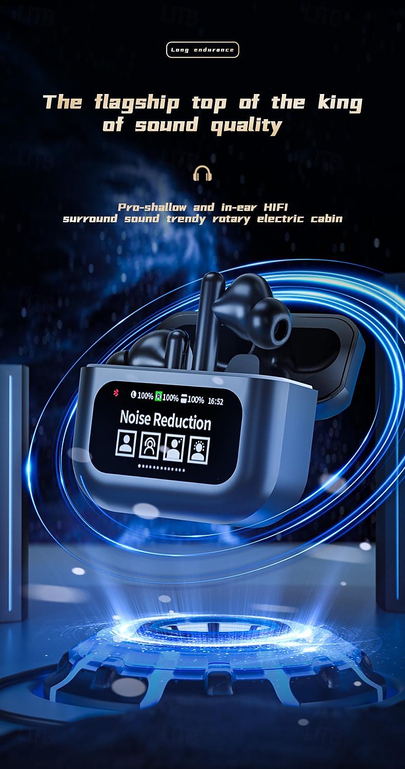 Bluetooth Headset LCD Digital Display Sport Headset Built-in Microphone Headset 2025 - $29.99 –P1