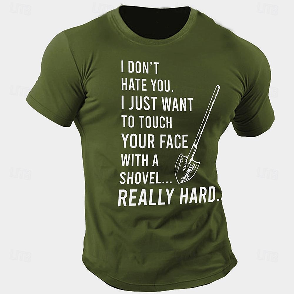 Per uomo Divertente Stampa lettera Maglietta 100% Cotone Manica Corta Grafico Camicia Nero Verde militare Maglietta comoda Streetwear Sport all'Aperto Abbigliamento di stilista del 2025 a $15.99 –P4