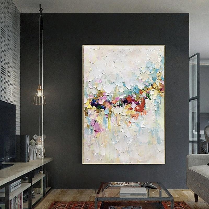 abstrakte bunte Gemälde auf Leinwand handgemachte reich strukturierte Acrylmalerei moderne Wandkunst handgemaltes Kunstwerk Ölgemälde für Wohnzimmer Büro Schlafzimmer Wanddekoration 2025 - $108.99 –P1