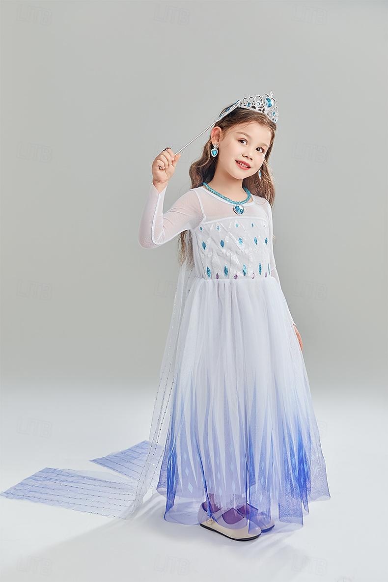 Basm Regina Zăpezii Înghețat Prințesă Elsa Ținute Rochie de fete cu flori Costum de petrecere tematică Cosplay for Fete Copii Crăciun Carnaval Zuia Copiilor Petrecere / Seara 2026 - $51.99 –P4