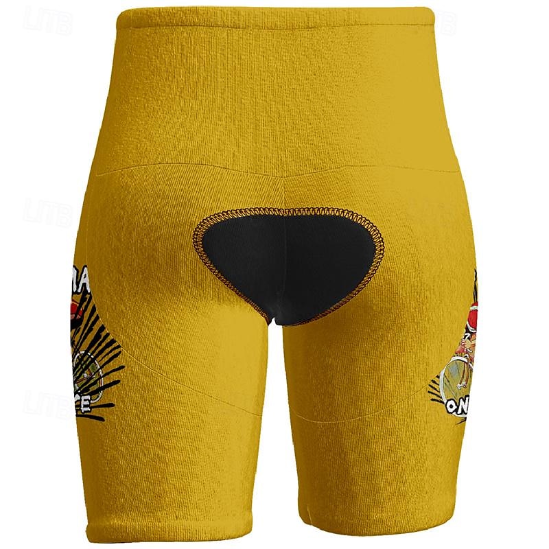 Per uomo Pantaloncini da ciclismo Pantaloncini da bici Bicicletta Pantaloncini / Cosciali Taglio aderente Gli sport Pop art Traspirante Asciugatura rapida Elevata elasticità Comodo Giallo Rosa del 2025 a $30.99 –P10