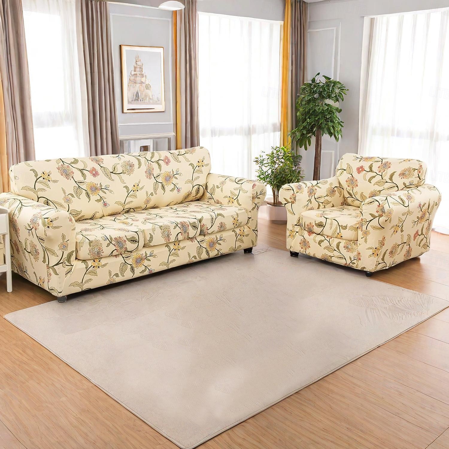 2026年 ソファーカバー植物糸染めポリエステルスリップカバー - スタイリッシュな植物デザイン - 柔らかくて丈夫なポリエステル生地 - ソファーを保護し、活性化します  コレクション – $46.99 –P7