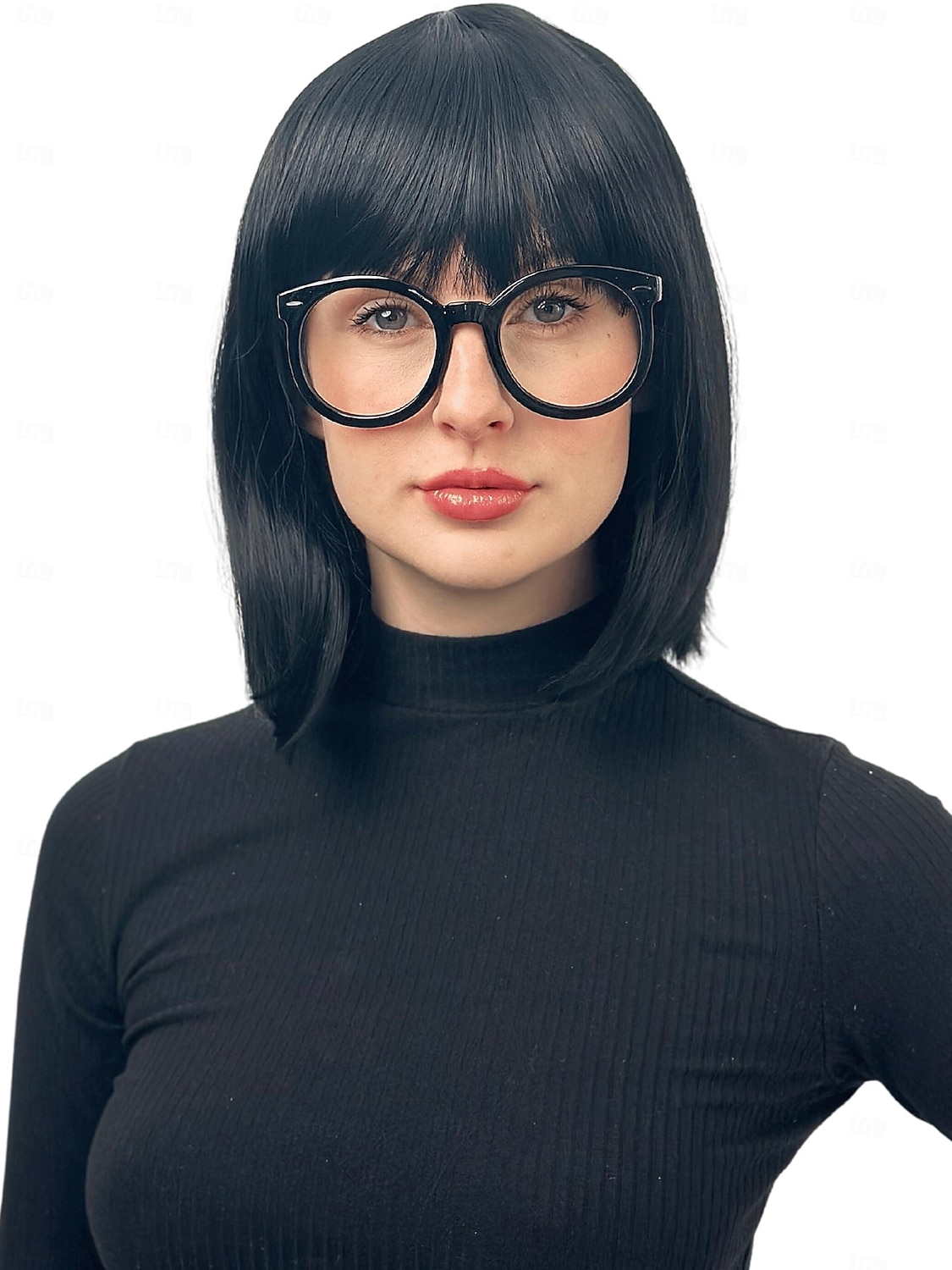 Incredibile parrucca Edna Mode parrucca bob nera con frangia parrucca degli anni '20 costume parrucche flapper 1920 per donne - parrucca ragazza costume cosplay per donne parrucche di Halloween del 2025 a $11.99 –P1