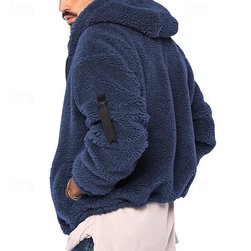 Pánské Zimní bunda Polar Fleecová bunda Bunda s kapucí Denní Dovolená Zahřívací Kapsy Podzim zima Bez vzoru Módní Šik ven Kapuce Standardní Černá Námořnická modř Khaki Tmavě šedá Saka 2025 - $36.99 –P4