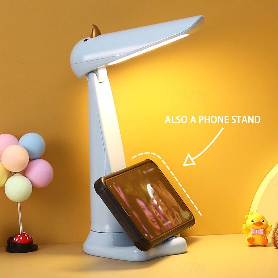 2025年 LED 学生用読書デスクランプ 折りたたみ式アヒルランプ USB 充電式 ランプの横に かわいいペット用 小型ナイトライト LED アイケア 屋内家庭用 1 個  コレクション – $12.49 –P1