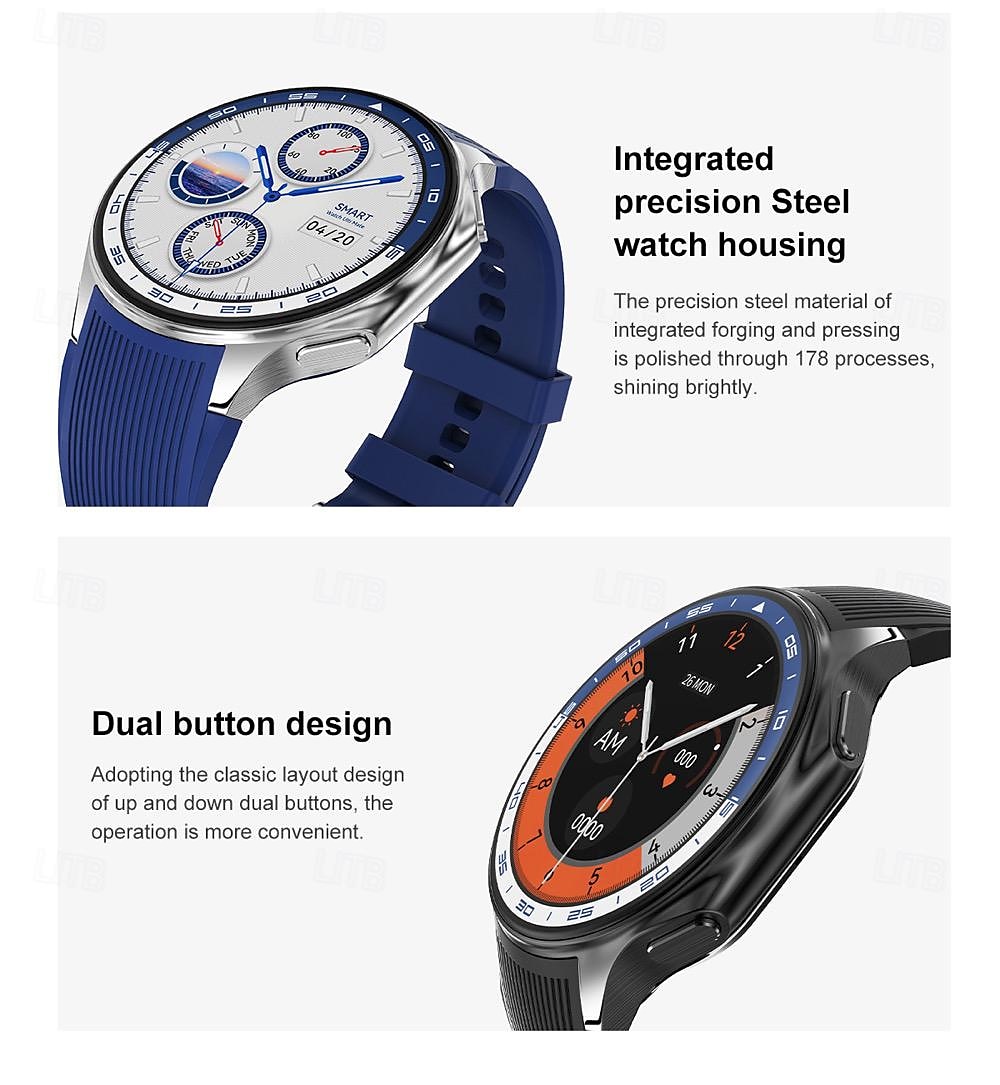 696 DTWatchX Montre intelligente 1.43 pouce Smartwatch Montre Connectée Bluetooth Podomètre Rappel d'Appel Moniteur de Sommeil Compatible avec Android iOS Femme Hommes Mode Mains-Libres Rappel de de 2025 ? $62.99 –P19