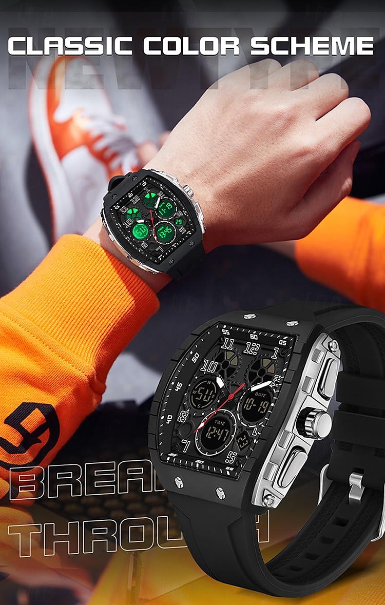 SANDA Men Digital Watch Outdoor Sports Fashion Wristwatch Luminous Stopwatch Alarm Clock Countdown Silicone Gel Watch 2025 - $29.99 –P12