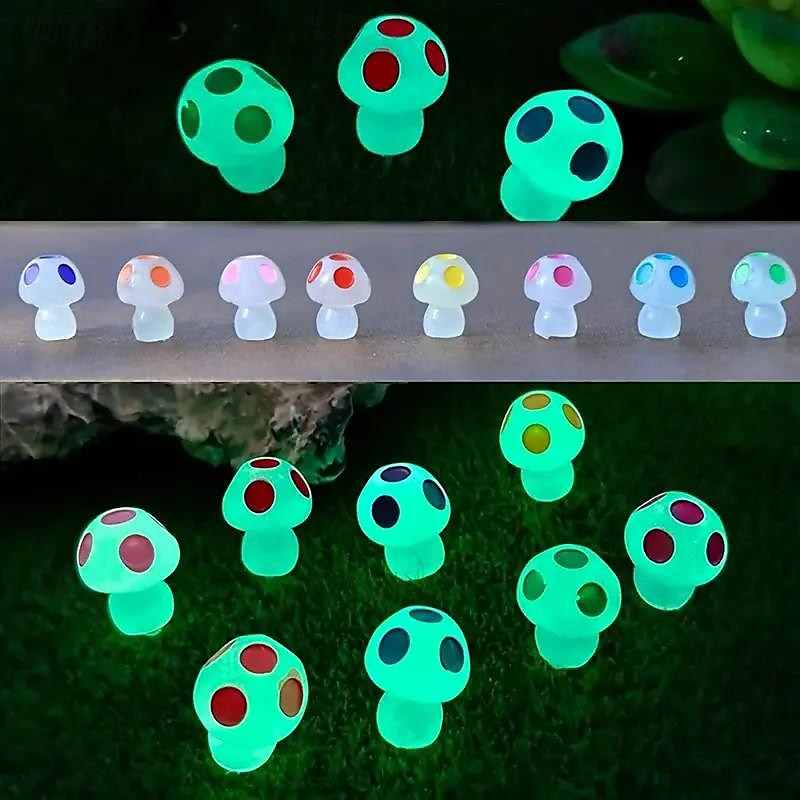 Micro-landscape Glow-in-the-dark Small Mushroom Cartoon Pendant Moss Gardening Creative Decorative Trinket 2025 - $11.99 –P1