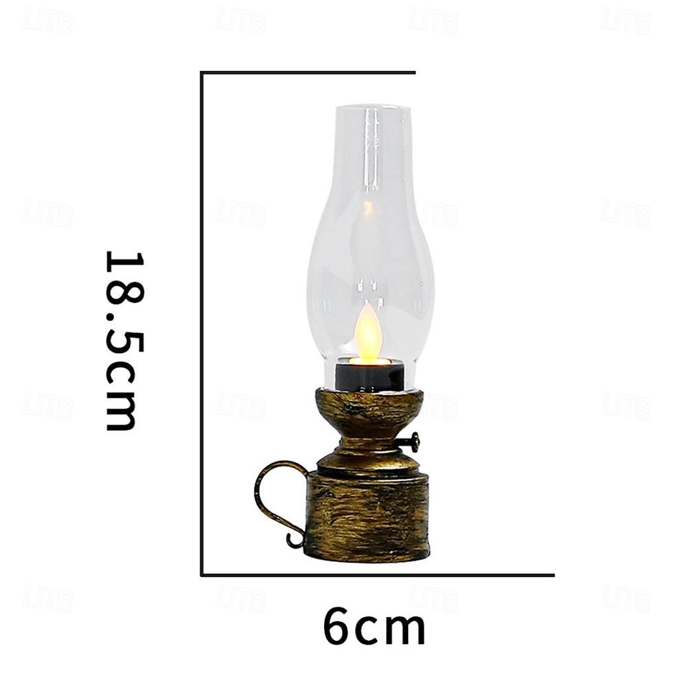 LED אור נר אלקטרוני רטרו מנורת נפט סימולציה קישוט נוסטלגי תחושה אווירה קטן אור לילה פמוט קישוט מסיבת חג אווירה אור 1 pc 2025 - $8.99 –P1