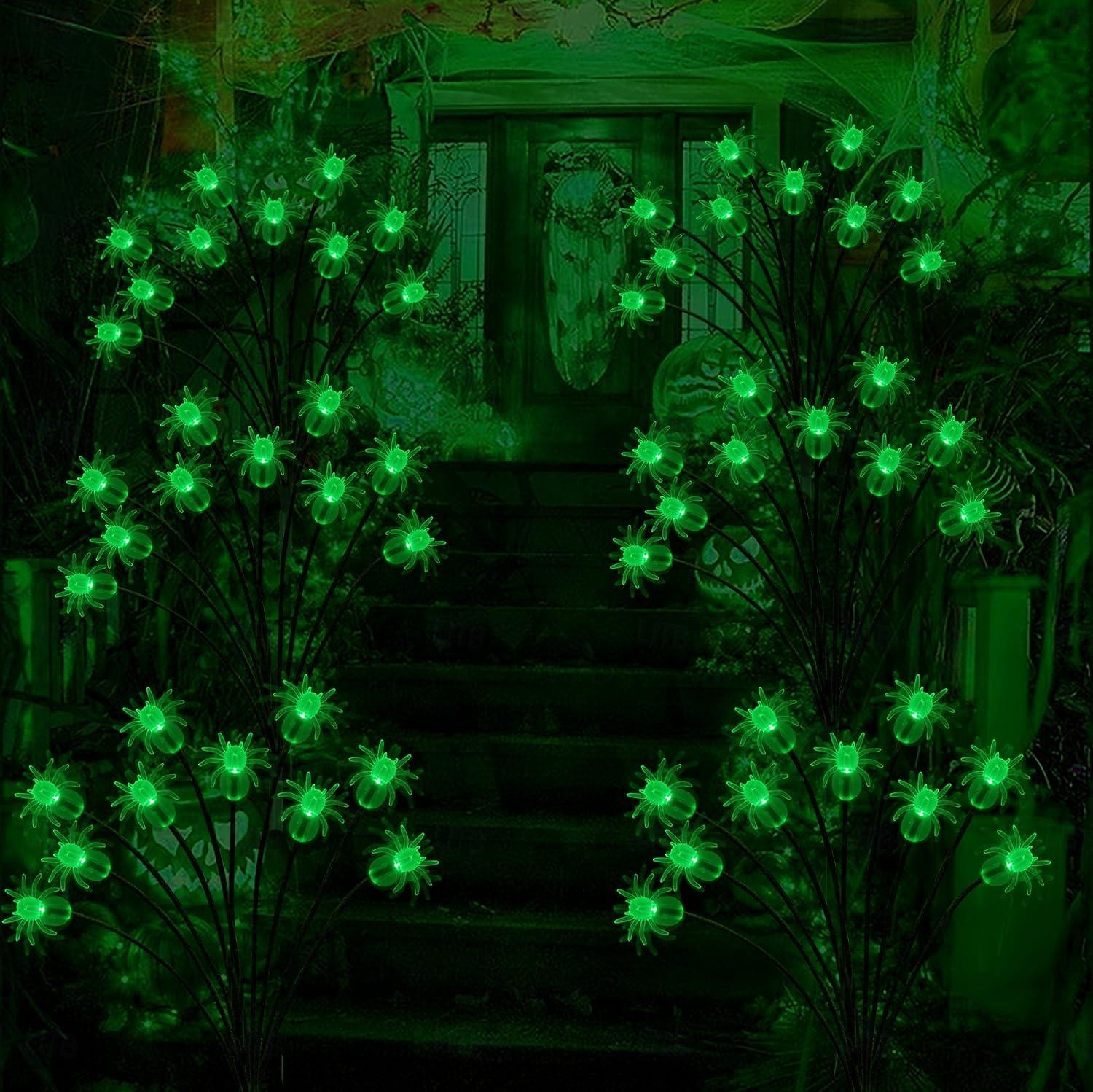 2pcs Halloween Solar Firefly Swing Spiders Light Purple Red Green Solar Outdoor Lawn Pathway Lights Waterproof Plug In the Ground Lamp Swing with the Wind for Outdoor Yard Garden Pathway Patio Decoration Lamp 2026 - $27.99 –P9