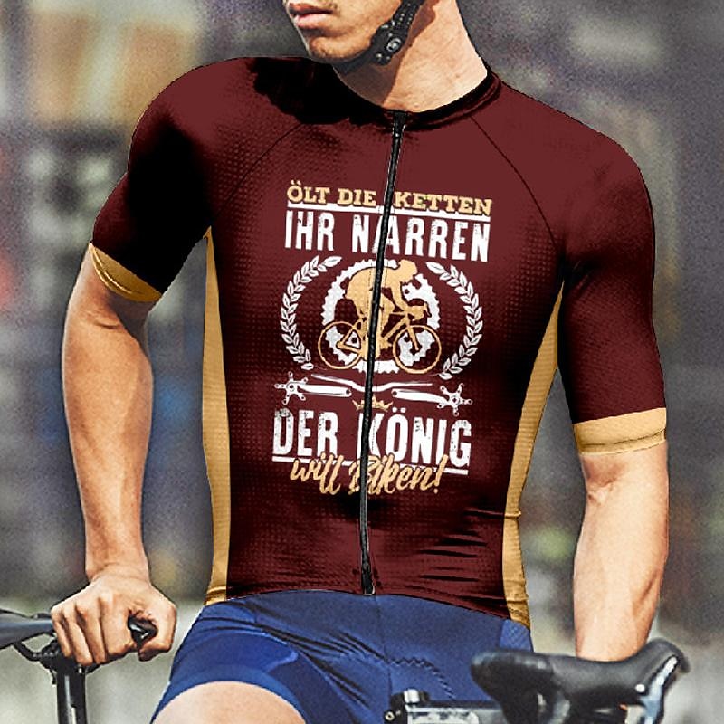 رجالي جورسيه الدراجة مطبوعة بأحرف وأرقام كم قصير الدراجة تي شيرت جورسيه مع 3 جيوب خلفية دراجة جبلية سريع جاف تصميم تشريحي تفتيل متنفس رياضات بورجوندي ملابس 2025 - $28.99 –P7