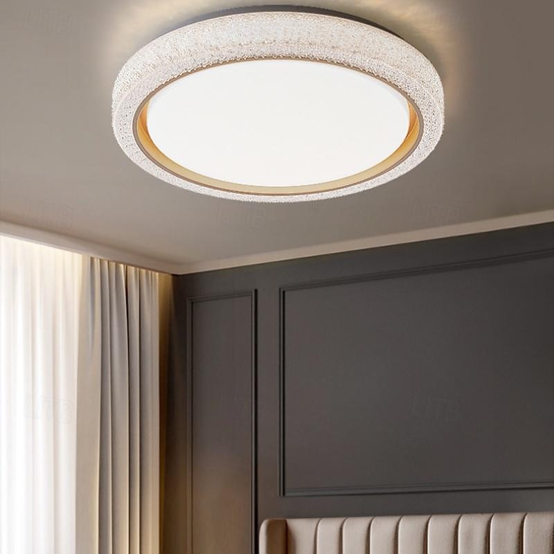 Plafoniere a led dimmerabili 50 cm 1 luce moderna arte industriale circolare in metallo spazzolato semi incasso 42 w per cucina camera da letto soggiorno 220-240 v del 2025 a $179.99 –P6