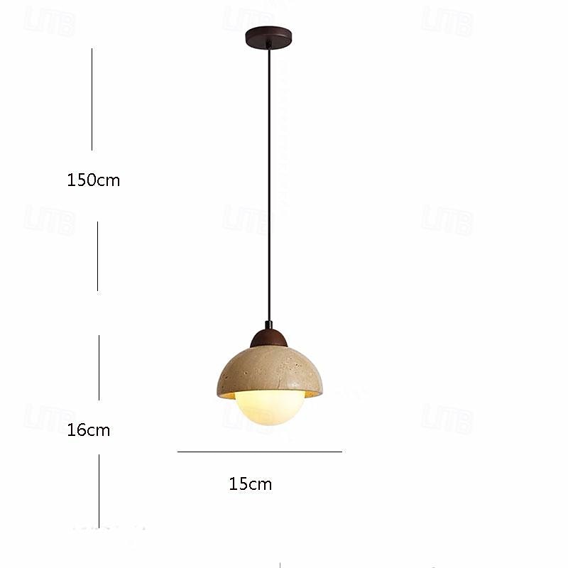 led pandantiv piatra alb cald 15cm 1 lumina minimalist abajur metalic candelabru circular din marmura lampa de tavan in stil chinezesc pentru veranda balcon coridor 110-240v 2026 - $146.99 –P6