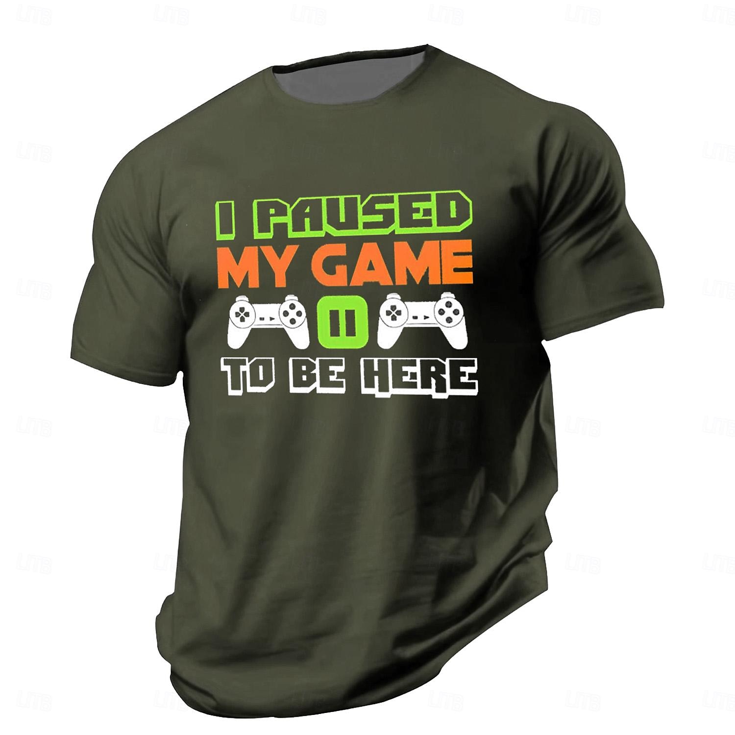 Herre Spill Morsom Gamepad T skjorte Kortermet T skjorte 3D-utskrift Crew-hals Skjorte Årgang Kul Fest Ferie Heather Grey Svart Rød Sommer Vår Klær S M L XL XXL XXXL 2025 - $15.99 –P4