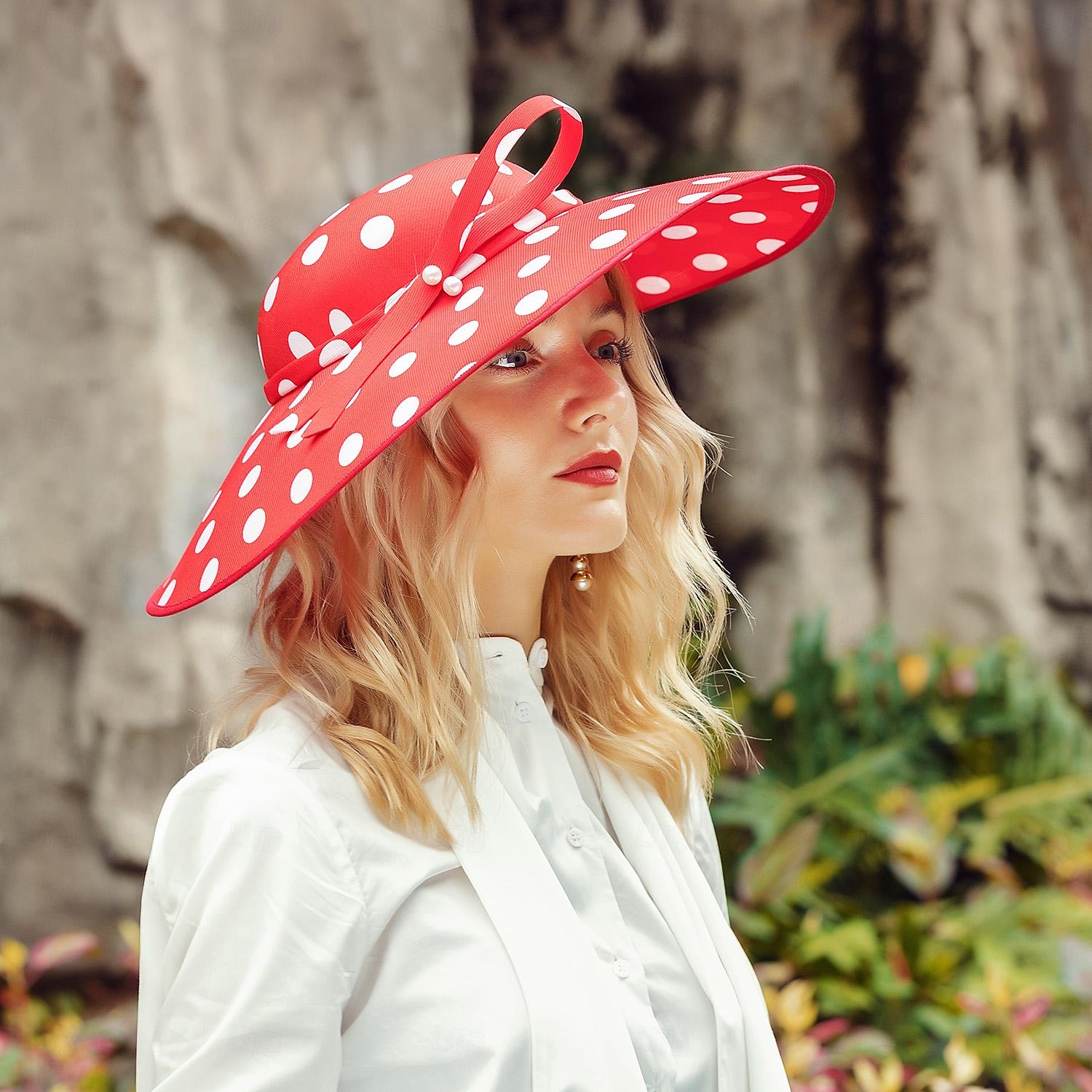 kalapok fiber bowler / cloche sapka napkalap cilinder esküvői tea party elegáns aranyos masnival pöttyös fejfedő 2025 - $30.99 –P3