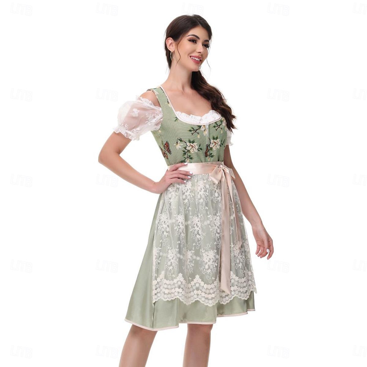 Női Karneváli Oktoberfest Sör Jelmez Dirndl Trachtenkleider Szobalány Német München Wiesn Hagyományos Stílusú Ruhával Oktoberfestre 2025 - $55.99 –P16