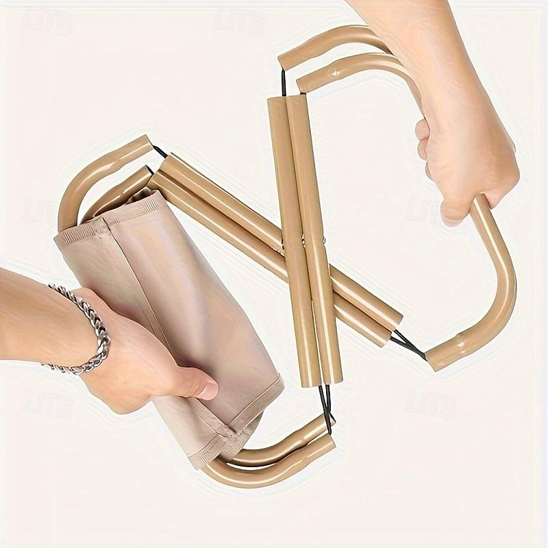 Compact Square Iron Folding Stool Collapsible Stool Adjustable Zipper Portable, Lightweight, and Durable for Outdoor Camping, Fishing, and Backpacking - Easy to Carry and Store 2025 - $18.99 –P3