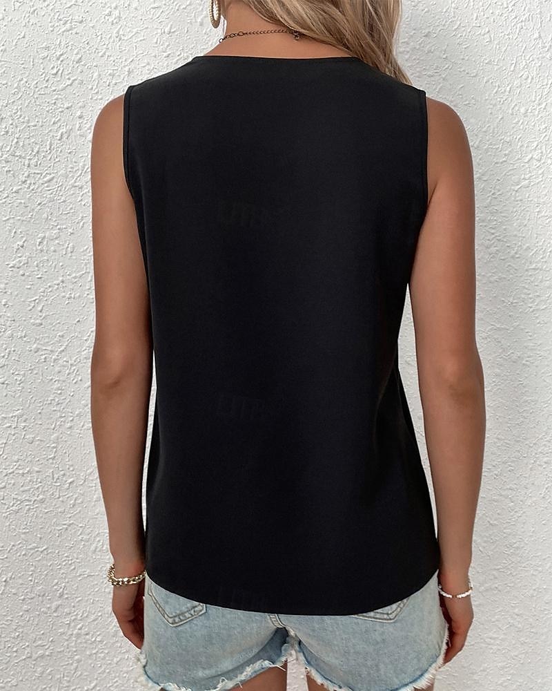 Damen Weiße Elegante Spitzen Tops Loch Bluse Spitzen Top Arbeit Ausgehen Vintage Stylisch Ärmellos Romantische Petite Tops Sommer Urlaub Trag Schwarz Sommer Frühling 2025 - $21.99 –P5