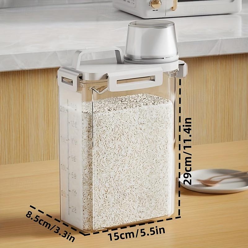 1pc Storage Container with Lid - Household Insect-Proof Moisture-Proof Airtight Jar - Portable Leak-Proof Food Storage Box for Cereal, Nuts, Flour, and Rice - Kitchen Organization and Storage Accessories 2025 - $16.99 –P2