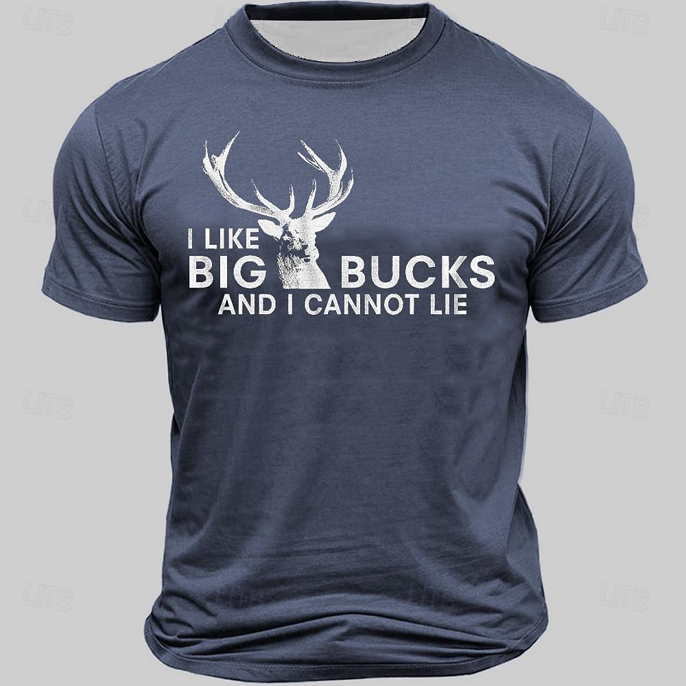 Ανδρικό χιουμοριστικό T-Shirt 'Μου αρέσουν τα μεγάλα βατράχια' - Γραφικό T-Shirt κυνηγιού ελαφιού με κοντό μανίκι 2025 - $15.99 –P4