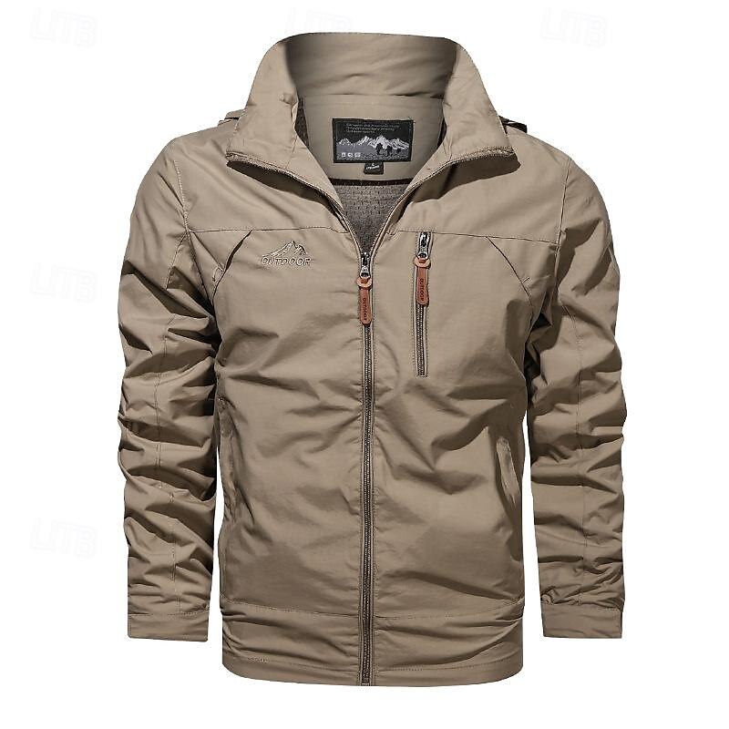 Voor heren Softshell jas Wandeljack Buitenshuis Winddicht Lichtgewicht Windjack Reizen Zwart Leger Groen Blauw Khaki Grijs 2025 - $32.99 –P1