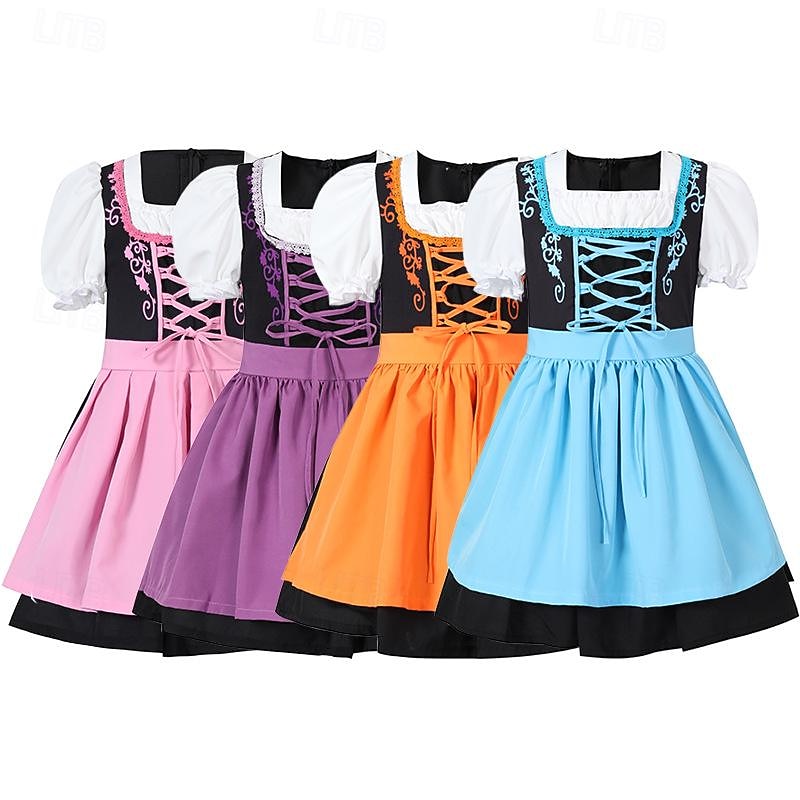 Halloween Oktoberfest Dress Dirndl Trachtenkleider Oktoberfest / Beer Bavarian Wiesn Wiesn Girls' Traditional Style Cloth 2026 - $40.99 –P6