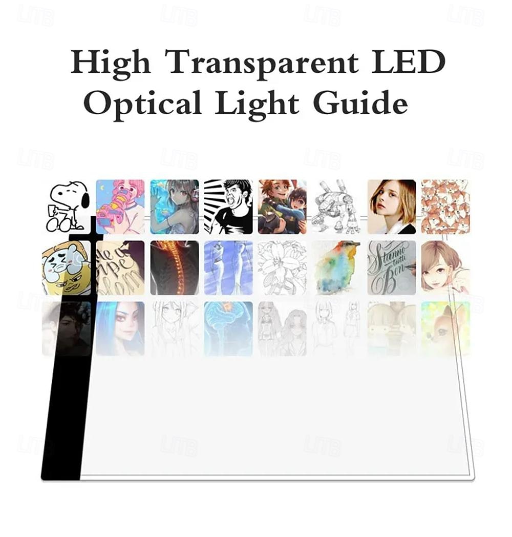 2025年 A5 超薄型ポータブル LED ライト ボックス USB 電源 アートクラフト LED トレース ライト パッド アーティスト用 描画 スケッチ ダイヤモンド ペインティング  コレクション – $17.99 –P6