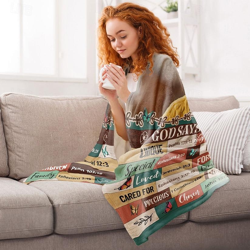 Customized Blanket Personalized Gifts God Says You Are Bible Verses For Daughter, Son - Personalized Photo Blanket 2026 - $30.99 –P3
